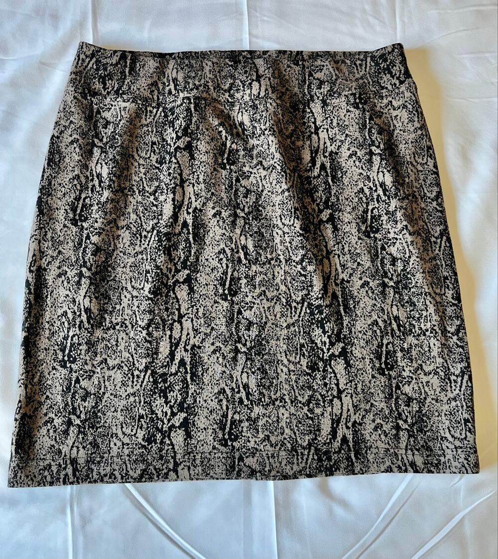 Style & Co Women's Snake Print Stretch Pencil Skirt Size L Pull-On